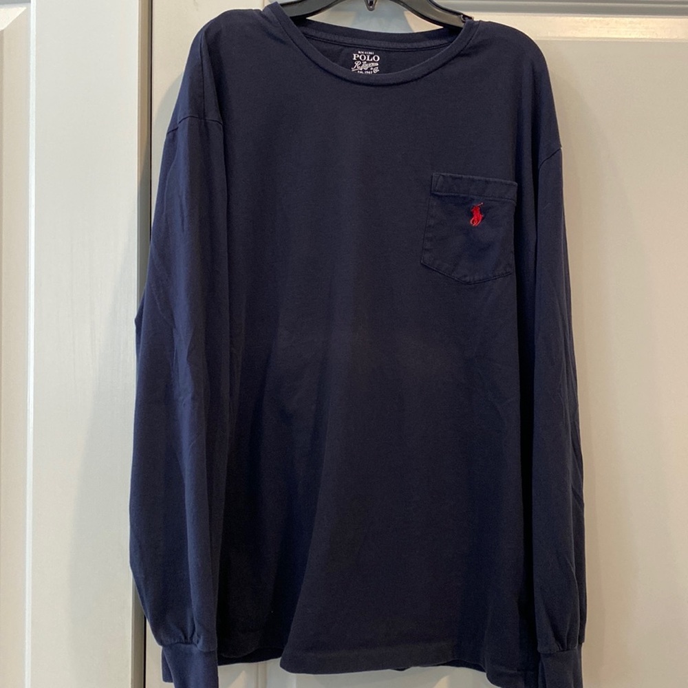 Polo navy blue long sleeve crew neck
